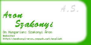 aron szakonyi business card